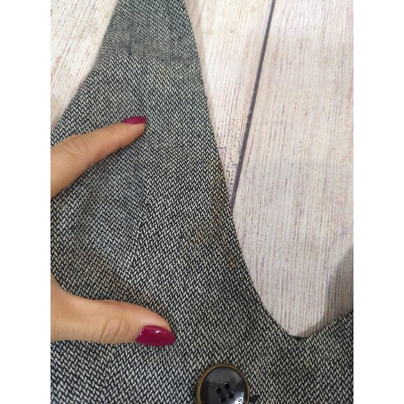 Express Design Studio Tweed Halter Vest Top Gray Wool Blend Double Breasted 0 RE - Picture 5 of 7